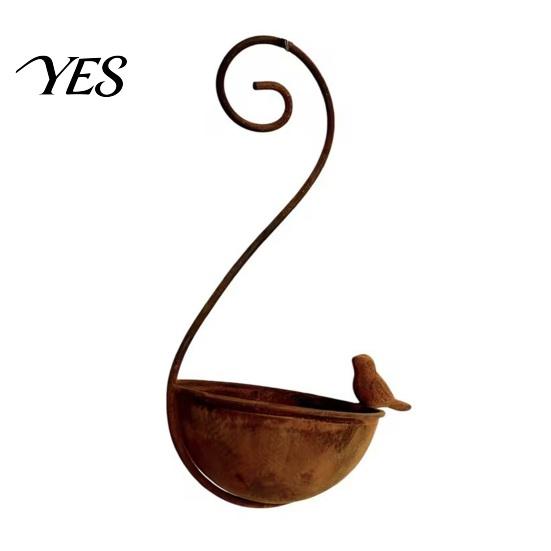 Bird Feeder Outdoor Hanging Feeder, Garden Metal with Curled Hook, Spiral Hook Decorative Wild for On Tree Branches Balcony Porch Vintage Style