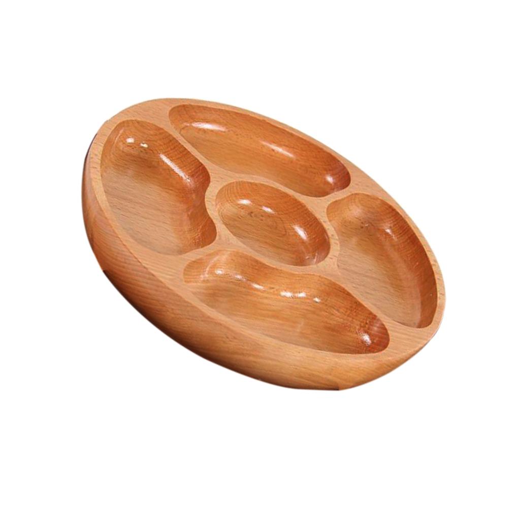 Beech Round Fruit Plate Containers Snacks Dinner 5 Apartment - 30cm