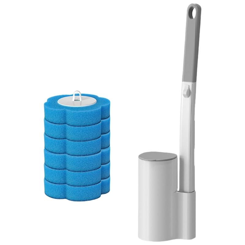 

Toilet Wand Holder Designed for Convenient Use and Easy Maintenance Toilet Brush and Holder with Cleaner Refills