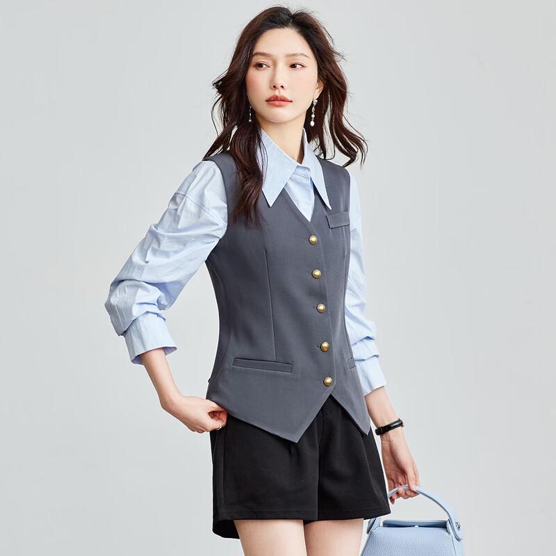 TERRE BLEUE Women's Casual Suit Vest