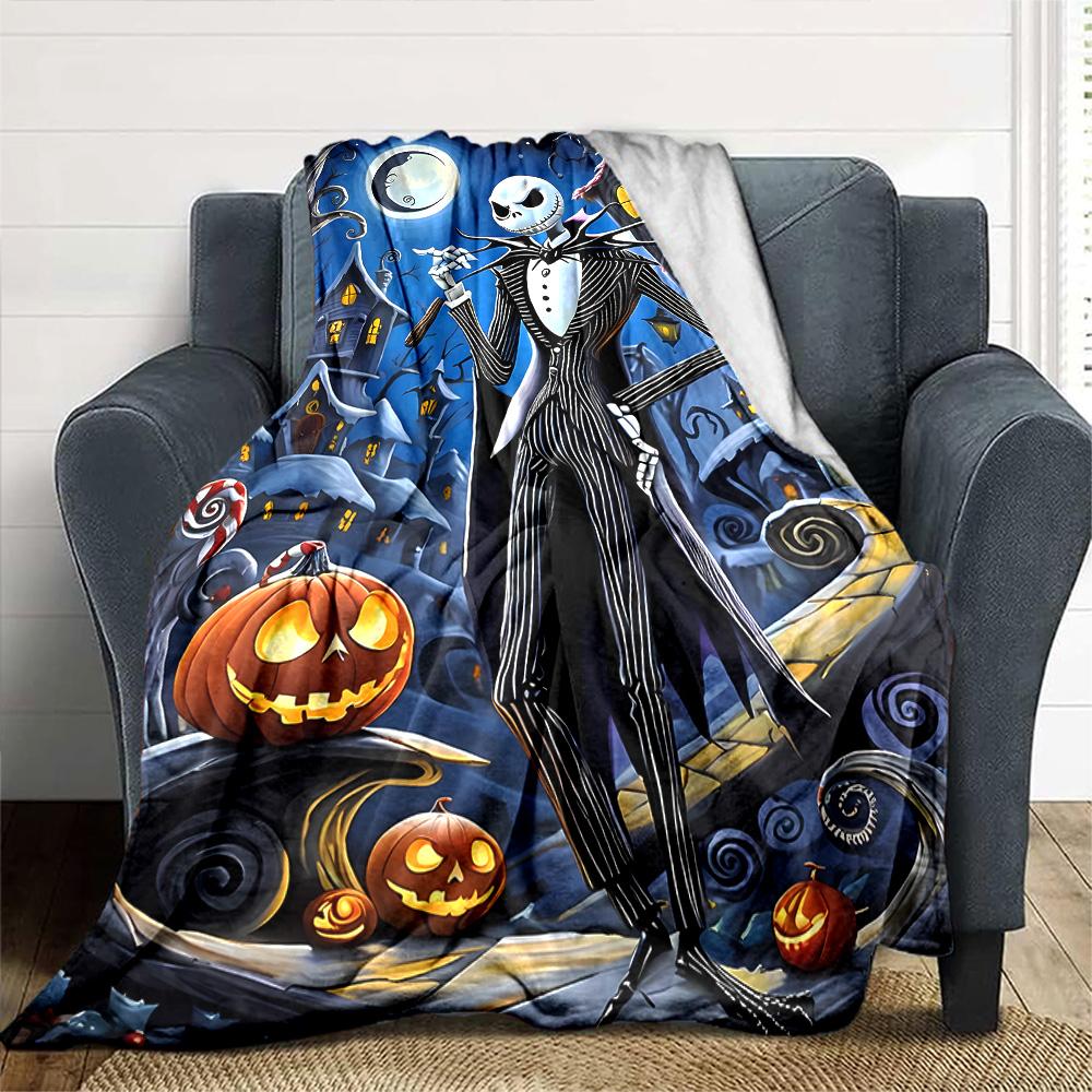 Jack Skellington Blanket Soft & Cozy Perfect for Livingroom Seaside Picnics All-Season Use Playful Design Birthday Christmas Gift Blanket