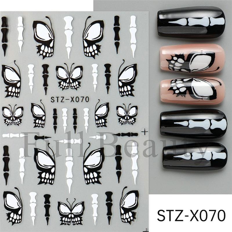 New Nail Art Stickers Ins Halloween Funny Little Ghost Love Spider Web Adhesive Nail Stickers