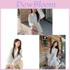 Spring Korean Style White Long Sleeve Dress With Tie Waist Fit For Women