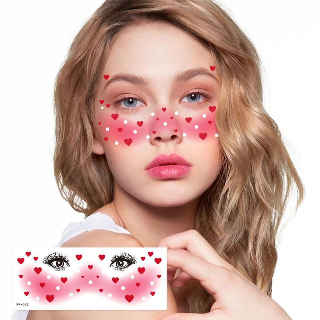 Waterproof Tattoo Stickers, Sweet Spice Girl Blush Face Stickers, Party Makeup, Holiday Prom Tattoo Stickers