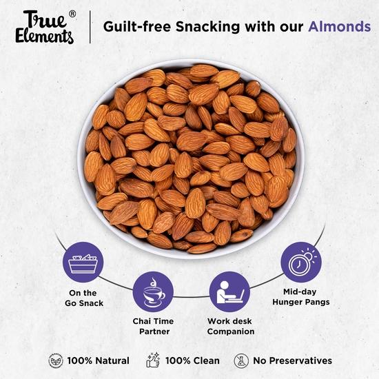 True Elements California Almonds 1kg – 100% Natural, Clean Whole Almonds