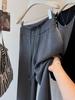 Spring Korean Drape High-Waisted Wide-Leg Pants - Flattering for Pear-Shaped Figures, Casual Straight-Leg Design
