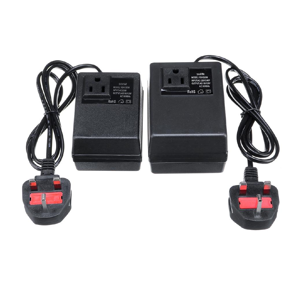 AC 110V/120V 50Hz/60Hz 200W / 300W Convert Travel Power Adapter UK Plug Black Voltage Transformer