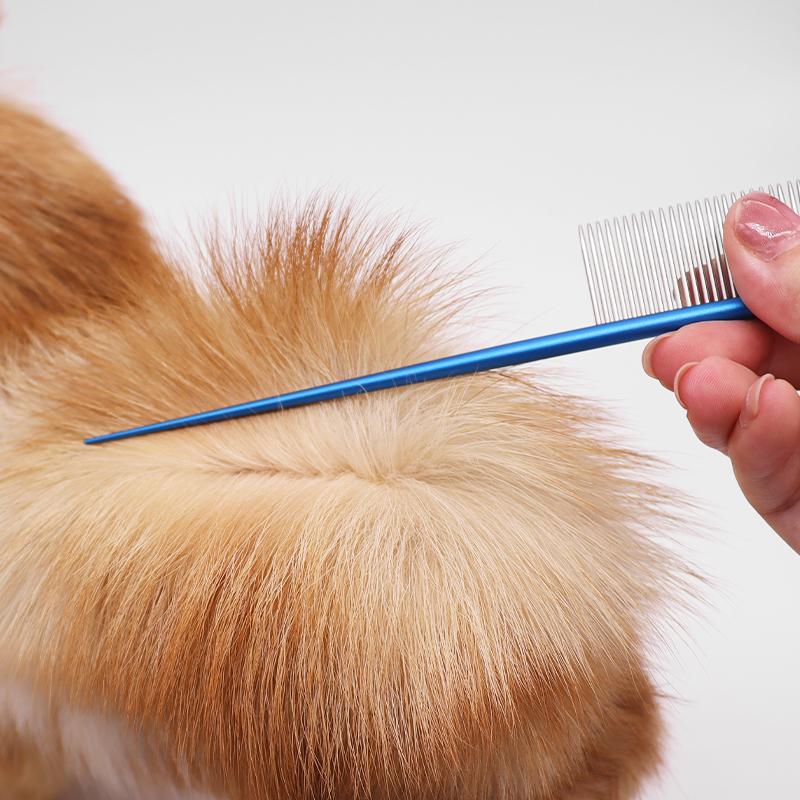 Stainless Steel Pet Flea Comb Practical Colorful Non-rust Dog Grooming Comb Dense Tooth Pet Hair Comb Cleaning