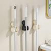 No-Drill Mop Holder Bathroom Mop Hook Suction Cup Wall Mount Broom Holder Wall-Mounted Mop Rack Strong-Hold Mop Stand
