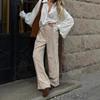 Women Corduroy Fall Winter Loose Wide Leg Pants Casual Style High Waist Slimming Fashion Versatile Lazy Trousers