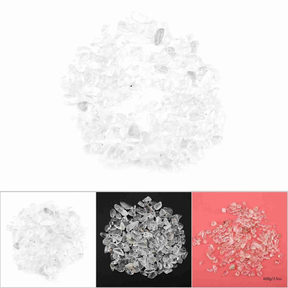 

100 grams Polished Tumbled Stone Chips Small Undrilled Stone Chips Decorative Rocks Vase Filler белый
