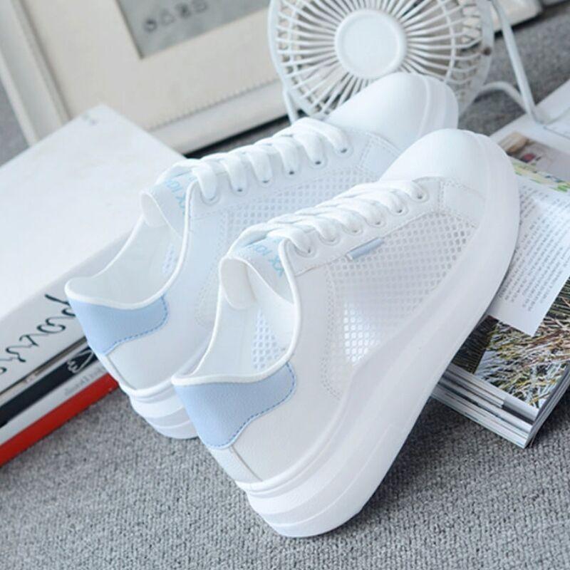 Mesh Hollow Breathable Little White Shoes Women's 2025 Summer New Korean Version of Basic Student Casual Board Shoes Mesh Shoes