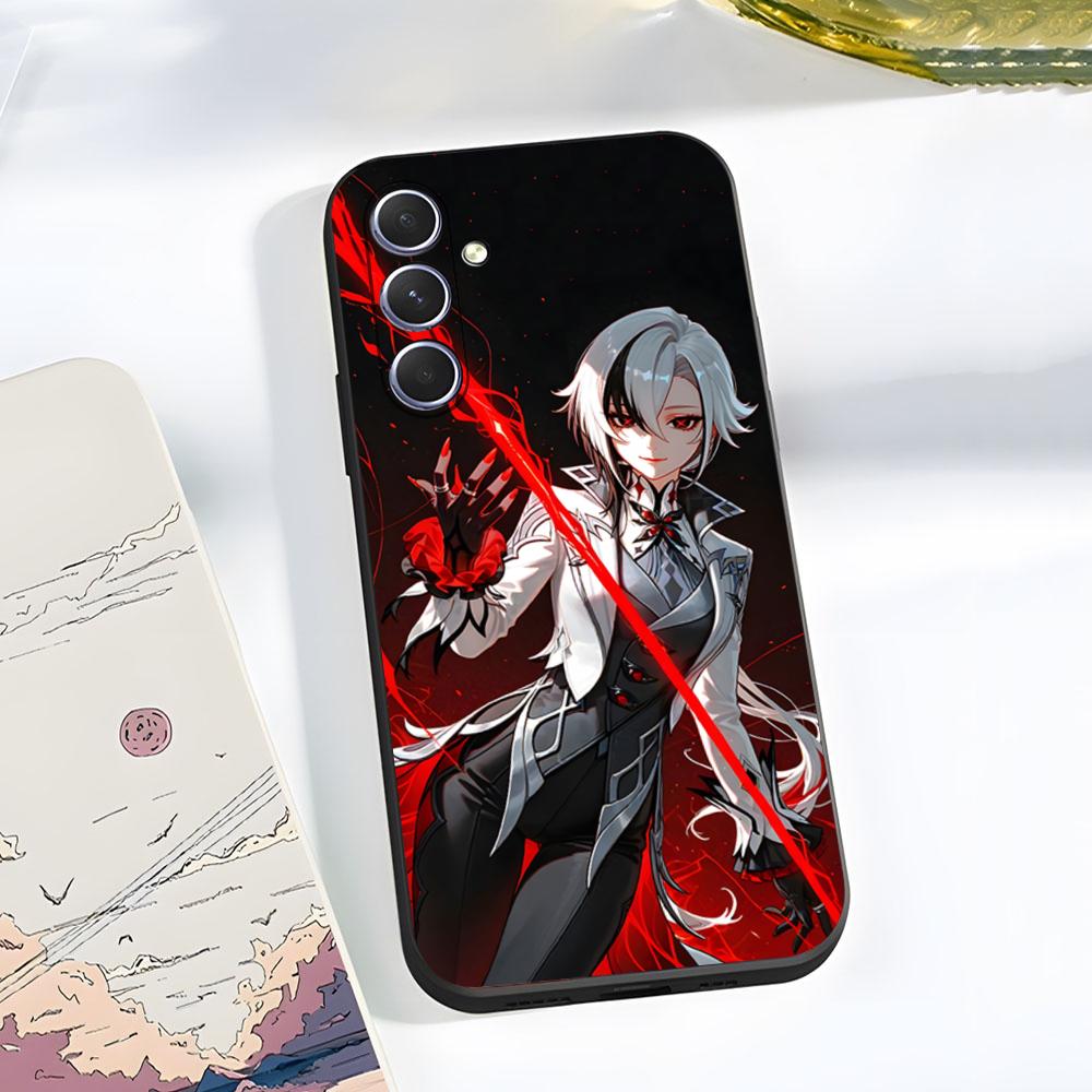 

G-Genshin Impact Arlecchino Phone Case For Samsung A56 A36 A26 A16 A15 A25 A35 A55 A14 A34 A24 A54 Black Soft Shell Samsung A22 5G