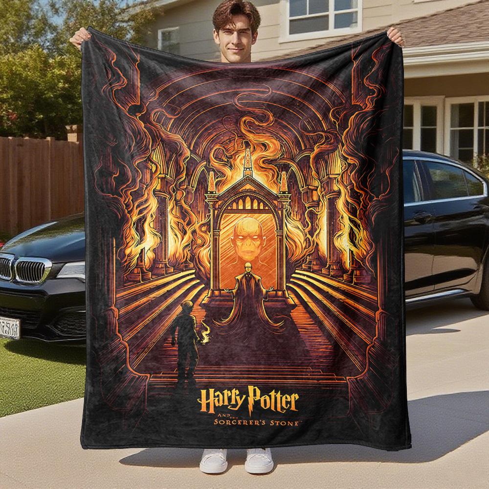 1pc Harry Potter,Sorcerer's Stone,Voldemort Outdoor Flannel Throw Blanket All Season Soft Warmth,Home Decor 1031205