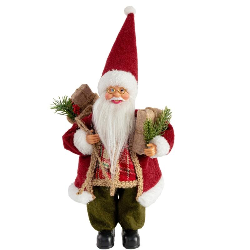 Festival Santa Doll with Sturdy Base Holiday Homes Office Decors Indoors Outdoor Christmas Display 12Inch