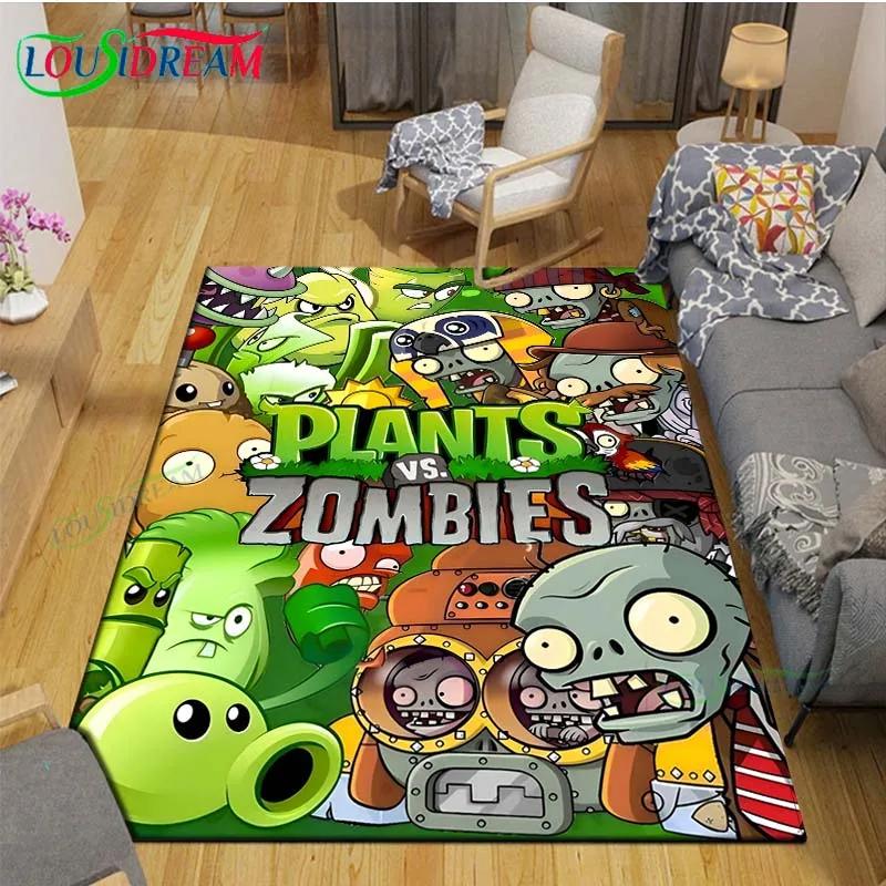 Hot Puzzle Games P-plant Vs Z-zombiee Carpet Outdoor Rug Area Rug Non-slip Carpet Bedroom Decor Carpet for Parent-child paradise