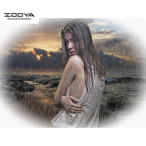 

ZOOYA 3D Алмазная вышивка Картина Вышивка крестом Круглый горный хрусталь Картина Люди