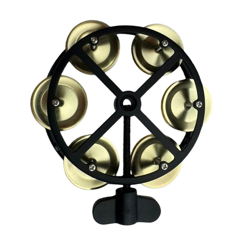 Hi Hat Tambourine Musical Instrument Percussion Accessories Bell Drum Cymbals with Metal Jingles for KTV Parties Versatile Sound