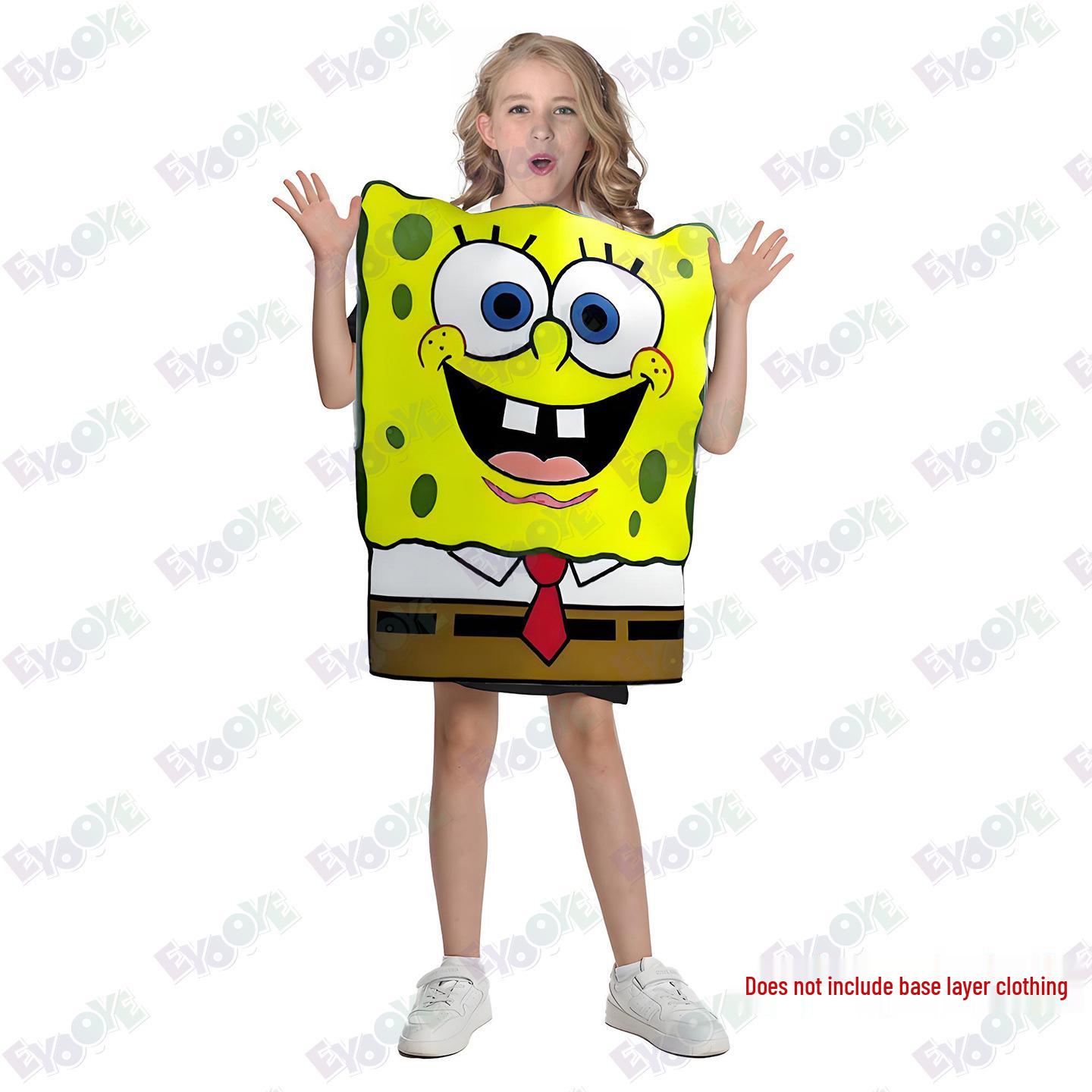 

Cartoon SpongeBob Parent-Child Cosplay Costume for Kindergarten Activities and Parties One Size
