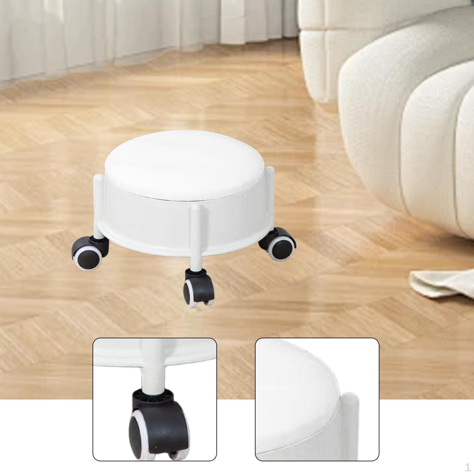 

360° Rotating Low Roller Seat Stool Pulley Wheels Round Modern Universal Swivel Casters for білий