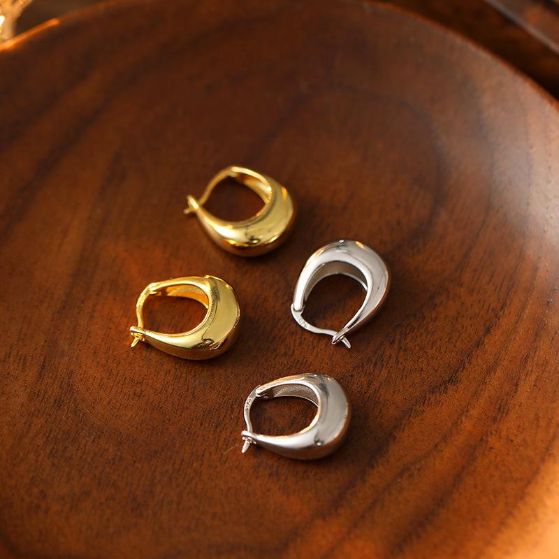 Boucles d'oreilles en argent S925 Banyan Tree en forme de U - Style blogueuse de mode coréenne