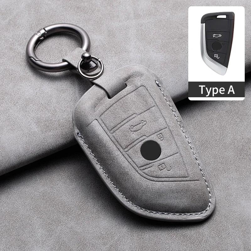 Leather Car Remote Key Case Cover for Bmw F20 G20 G30 X1 X3 X4 X5 G05 X6 X7 G11 F15 F16 G01 G02 F48 1 2 3 4 5 6 7 Series