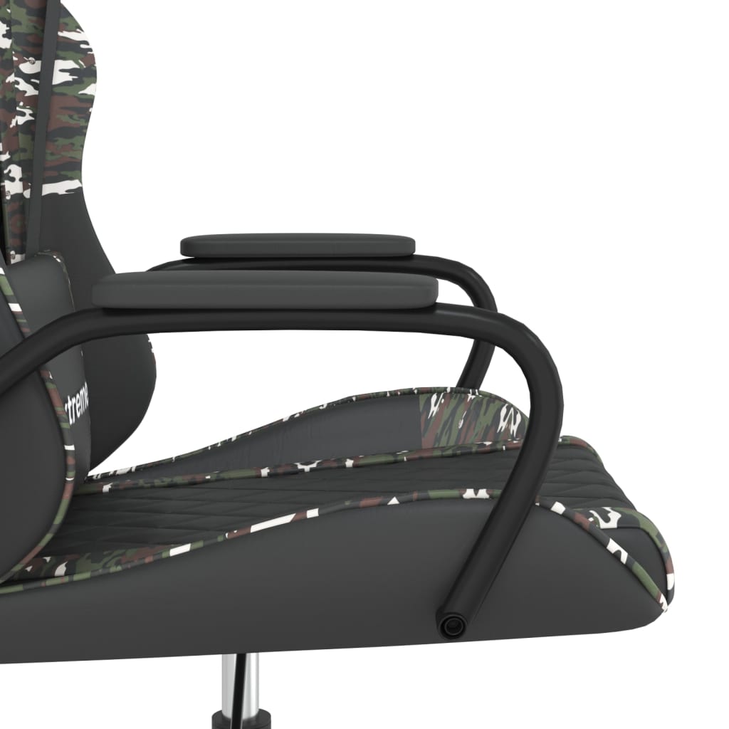 Gaming Chair In Black and Camouflage Synthetic Leather