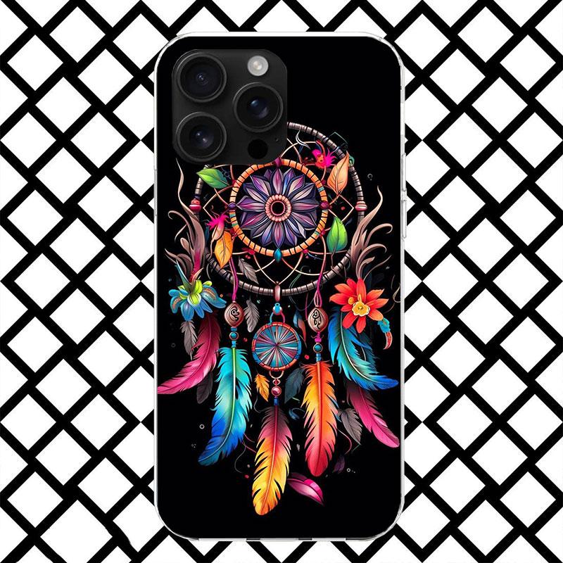 

Retro Feather Dreamcatcher Phone Case for iPhone 17 Air 16 16E 15 14 Plus 13 Mini 12 11 Pro Max 7 8 + SE 2020 Soft Cover Fundas iPhone 14 Plus