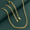 24K Gold Plated Brass Flat Cuban Link Chain Necklace for Men Women Fashion Jewelry