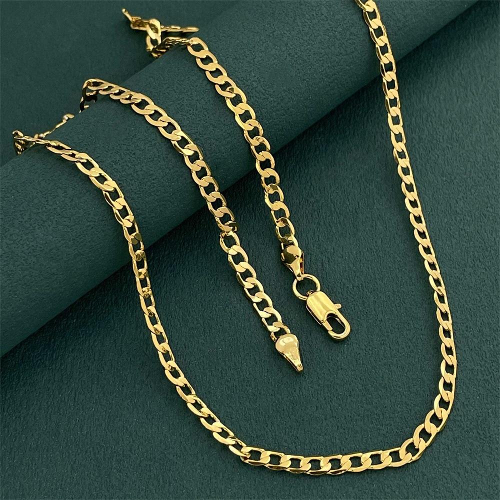 Copper-plated Gold-plated 24K Gold Unisex Geometric European and American Color Retention 2026 4MM*50CM