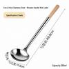 Chef's Long Spatula & Spoon - Wooden Handle, Stainless Steel, Ideal for Stir-Fry & Soup, Thickened for Durability, Perfect Kitchen Tool
