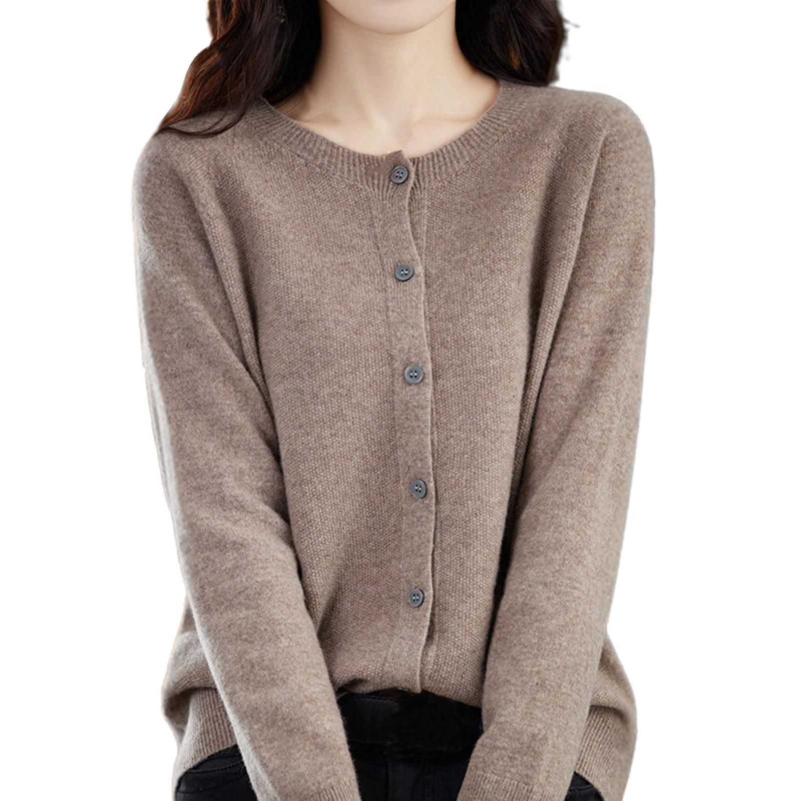 

Женский теплый шерстяной вязаный зимний кардиган с искусственной шерстью и высоким воротником L