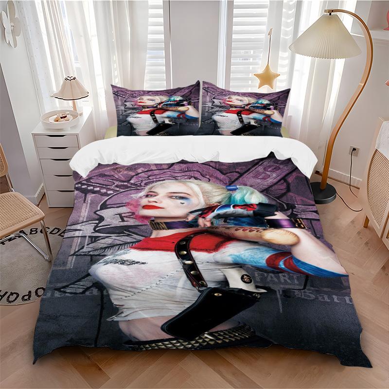 Harley Quinn'S Bold Style Print 3Pcs Bedding Setduvet Cover With 2 Bedropillowcase Home Birthday Gift