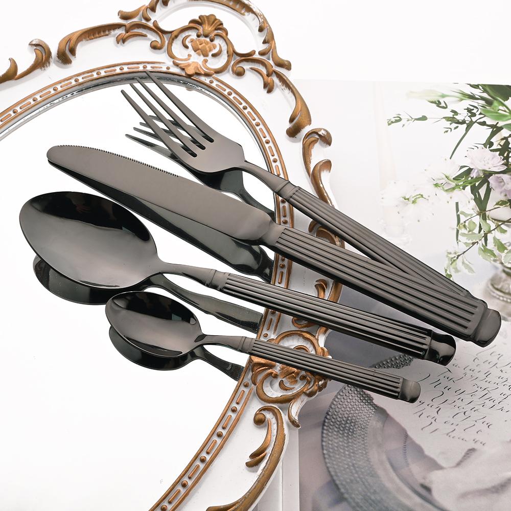 6/24Pcs Tableware Set Stainless Steel Utensil Kitchen Knives Cake Forks Coffee Spoons Cutlery for Home Restaurant Flatware Set