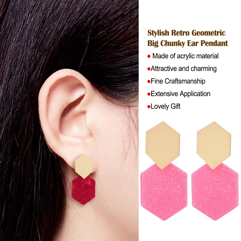 Acrylic Chandelier Earrings Bohemian Geometric Big Chunky Ear Dangle Exaggerated Jewelry Earring for Women Girls Party Banquet