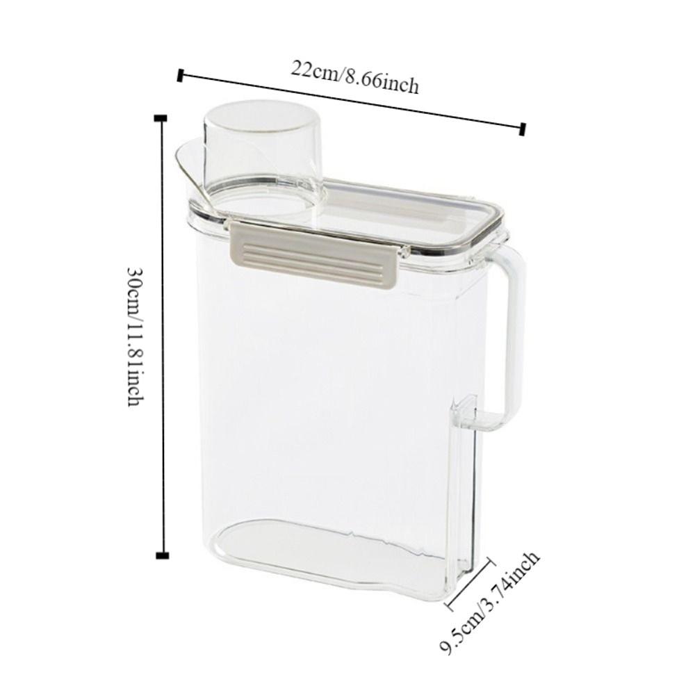 3L Laundry Detergent Dispenser Transparent Leak-Proof Liquid Laundry Container Sealed with Lids Detergent Powder Tank