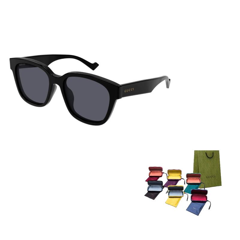 Gucci Temple Lettering Logo Acetate Irregular Sunglasses Men's Black