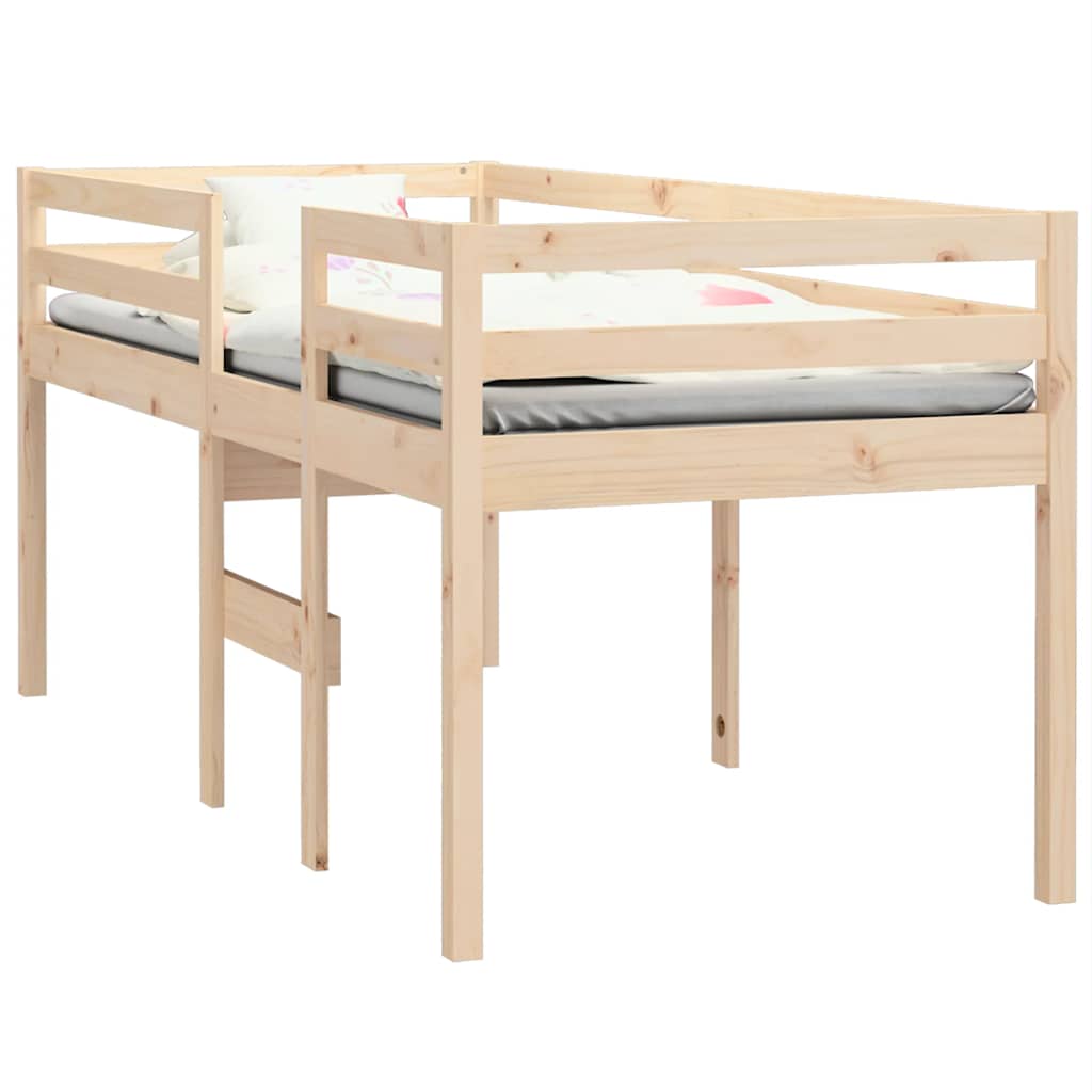 Vidaxl Letto Alto, 80X200 Cm, Legno Massello di Pino