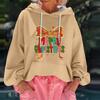 Women's Christmas Print Loose Casual Long Sleeve Hooded Sweatshirt