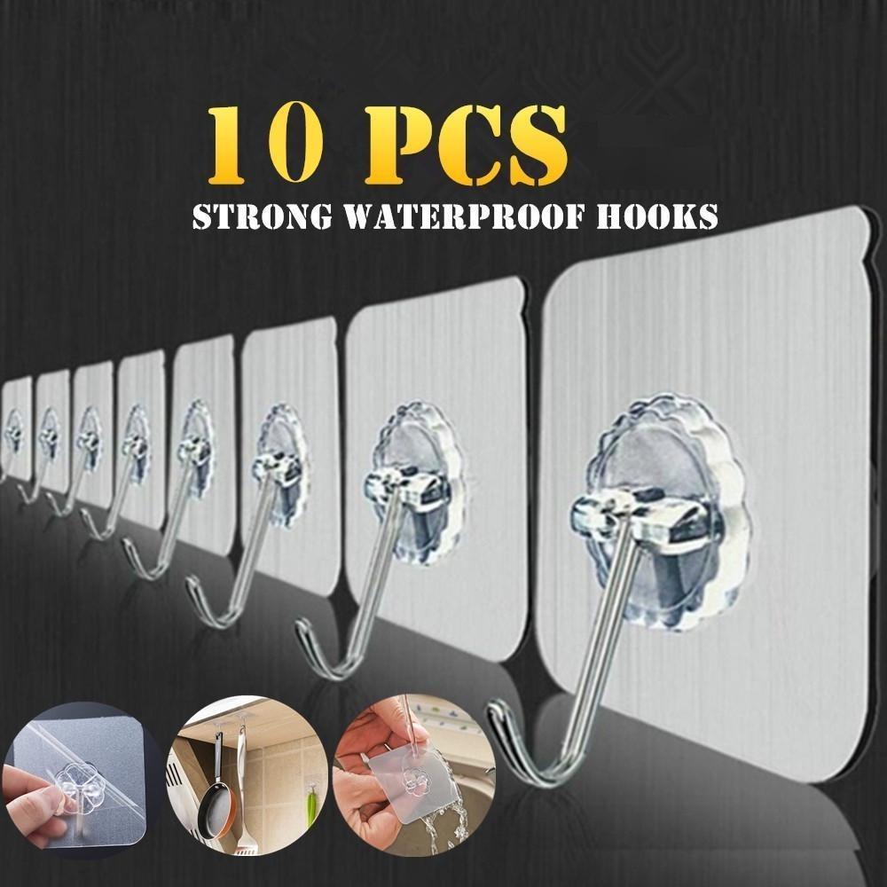 

Многоразовые липкие настенные крючки для кухни и ванной комнаты 10 шт. 10pcs