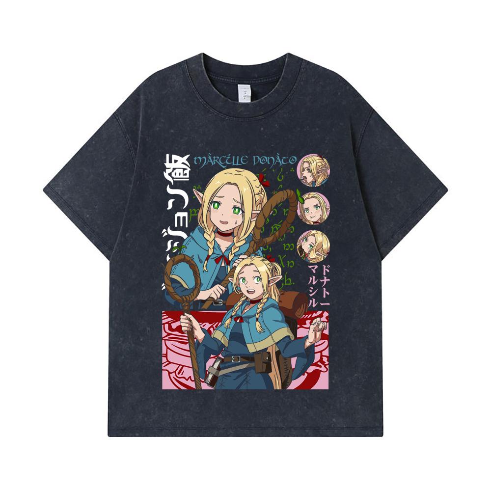 275 GSM Washed T-shirts 100% Cotton Delicious in Dungeon V3 Marcille Print Unisex Heavy Cotton T Shirt