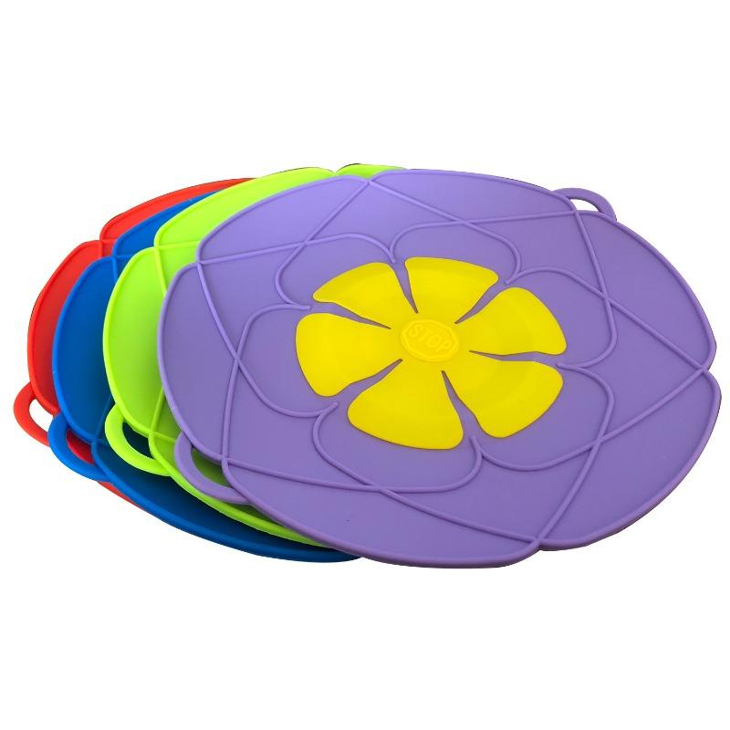 Silicone Lid Spill Stopper Cover Pot Pan Cover Kitchen Accessories Flower Shape Cookware Cooking Tools Kitchen Gadgets