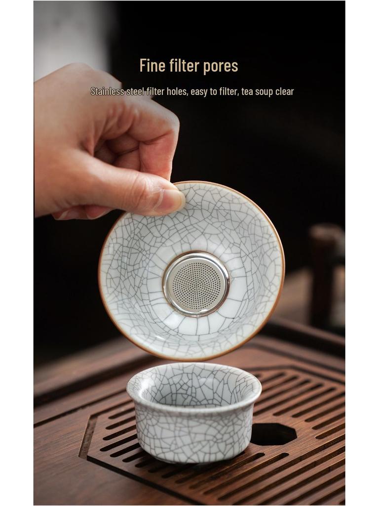 Luxury Ru Porcelain Tea Set - Elegant Kung Fu Cup & Teapot Set