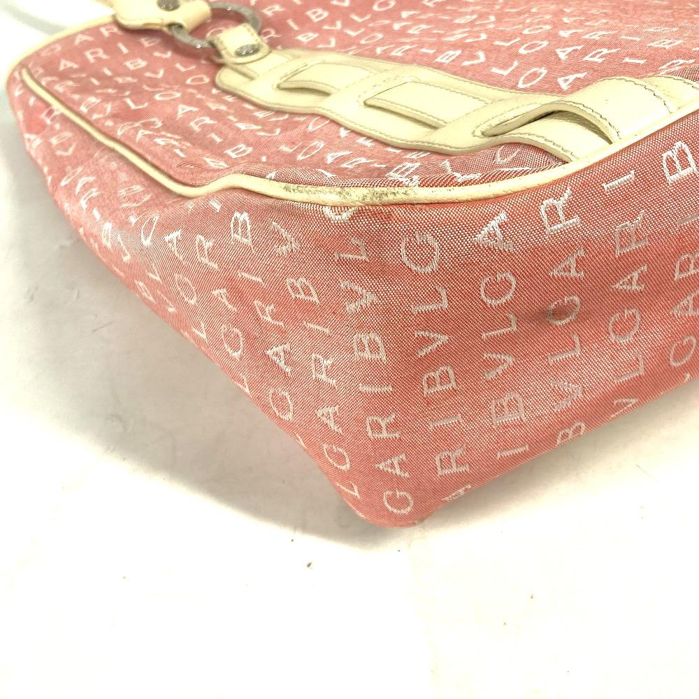BVLGARI Logo mania Vertical Tote Bag Shoulder Bag Leather/Canvas pink/White