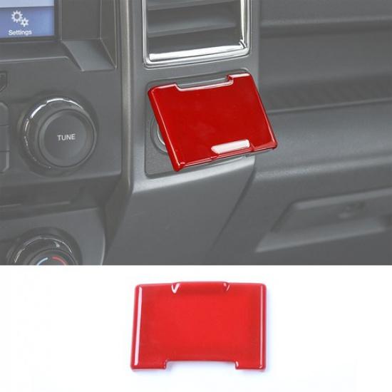 Rote Zentrale Steuersteckdose Elektrische Dekorabdeckung Zierleiste Für Ford F150 15-20