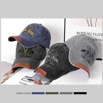 Summer Hat Female Male Sunscreen Sunshade Washed Cowboy Cap Outdoor Travel Alphabet Baseball Cap