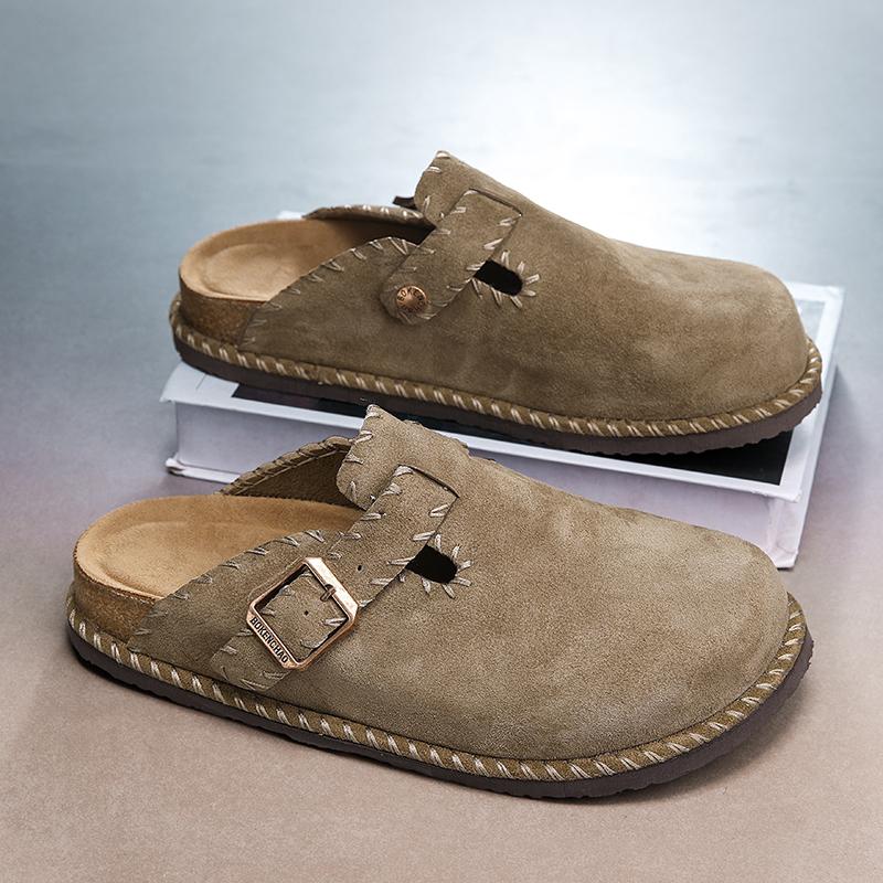 Mode Eenvoudig Casual Half Pantoffel Hete Verkoop 2025 Nieuwe Mannen Vissers Slippers Sneldrogend Buiten Strand Schoenen Straatstijl Mannen Zomer Platte Schoenen