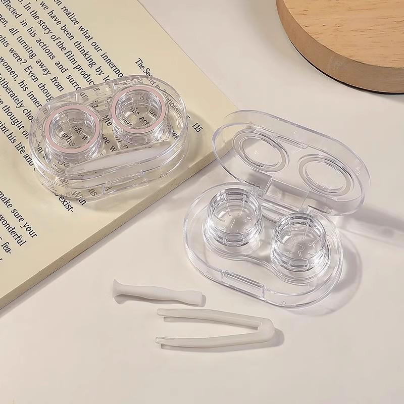 High-End Portable No-Twist Cap Contact Lens Case for Multi-Pair Storage with Double Compartments