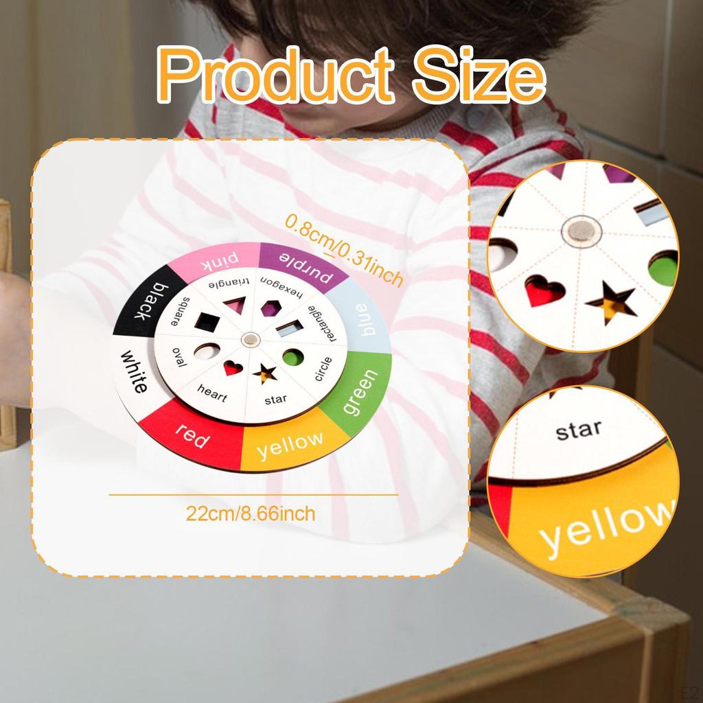 Color Shape Sorter Wheel Gift Enlightenment Teaching Material Educational Wooden Sorting Toy