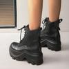Mode Damen Schuhe 2025 Heißer Verkauf Schnürstiefel für Damen Mode Runde Zehe Moderne Stiefel Damen Neue Plateau Übergröße Stiefeletten